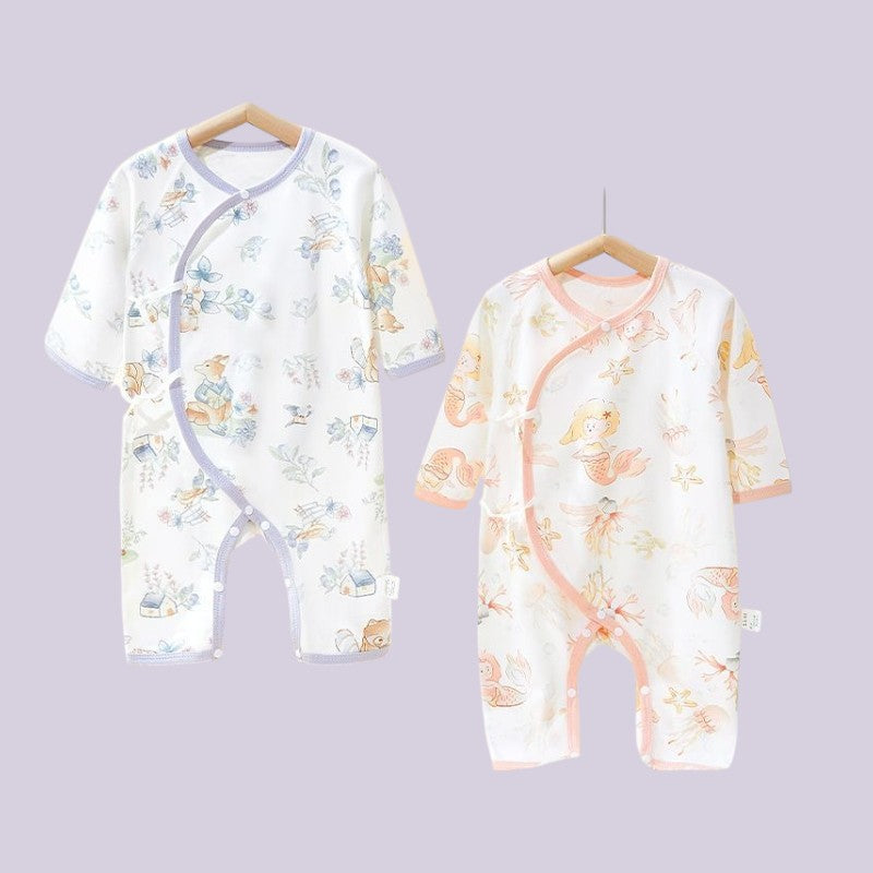 Pure Cotton Baby Romper Spring & Autumn Seamless Crawling Wear 2pcs