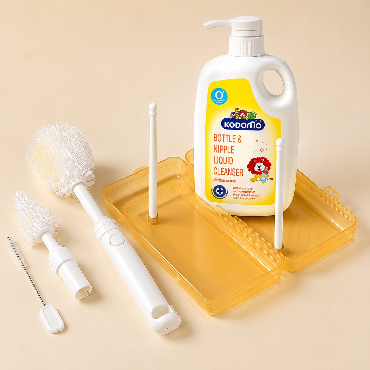 Bottle Cleaning Brush + Kodomo Liquid Cleanser Combo