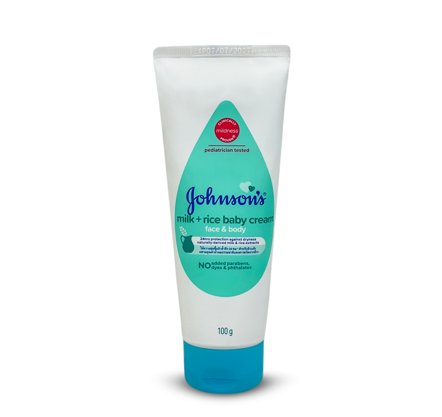 Johnson's Milk and Rice Baby Cream 100gm Thailand
