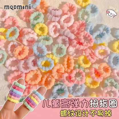 China Imported Soft Polyester Elastic Hair Ties 200pcs for Girls