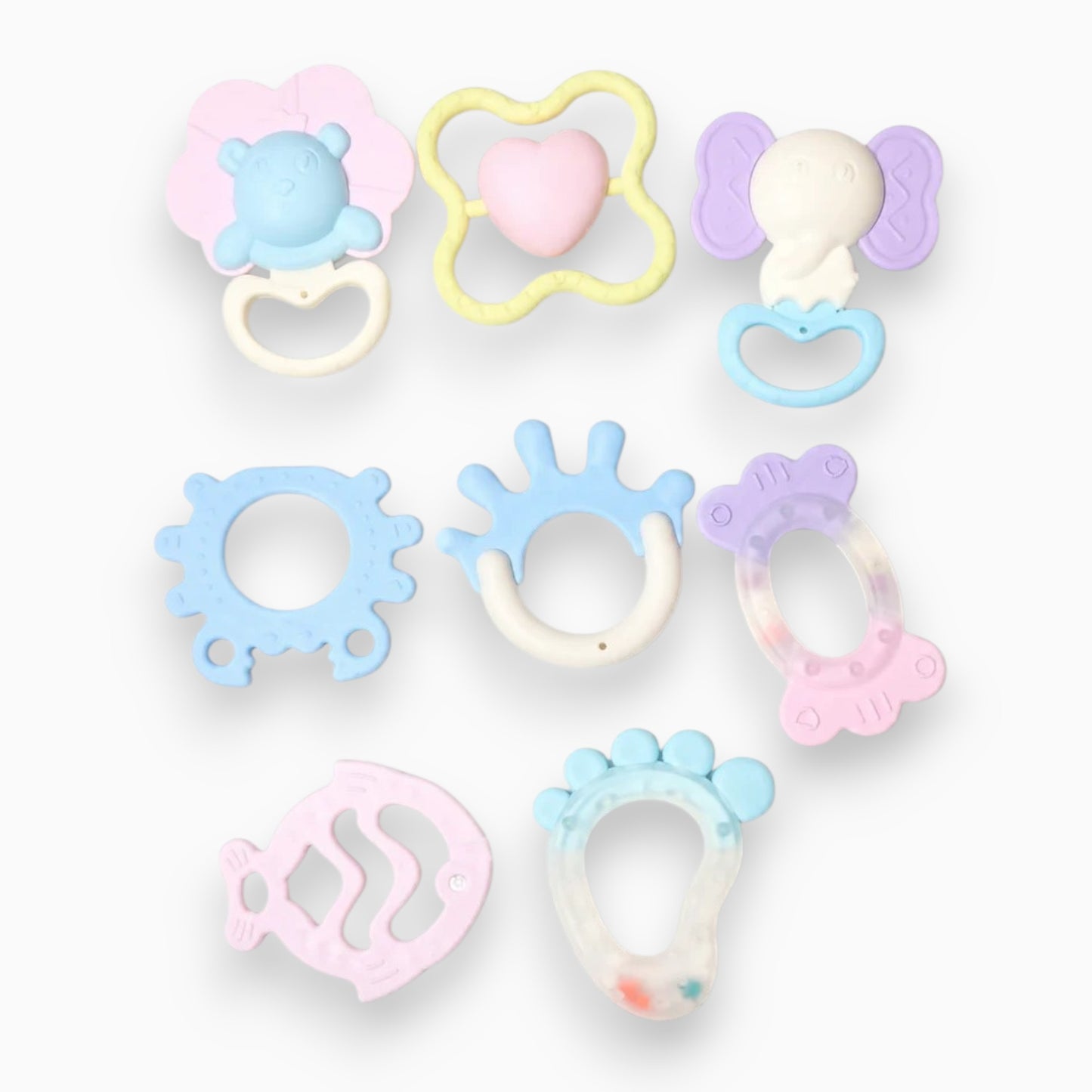 BPA-Free 8pcs Baby Teething Rattle Toy  ( No Box )