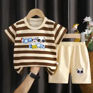 Soft 100% Cotton Baby Summer Set with cute cartoon prints