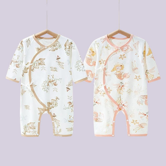 Pure Cotton Baby Romper Spring & Autumn Seamless Crawling Wear 2pcs