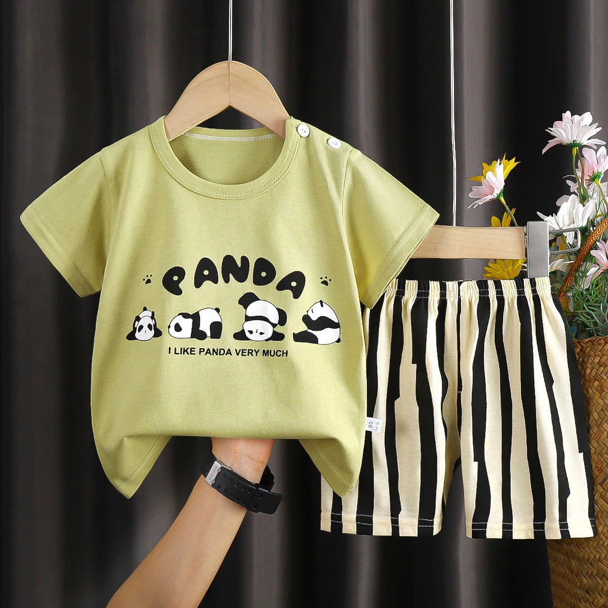 Soft 100% Cotton Baby Summer Set with cute cartoon prints