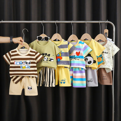 Soft 100% Cotton Baby Summer Set with cute cartoon prints