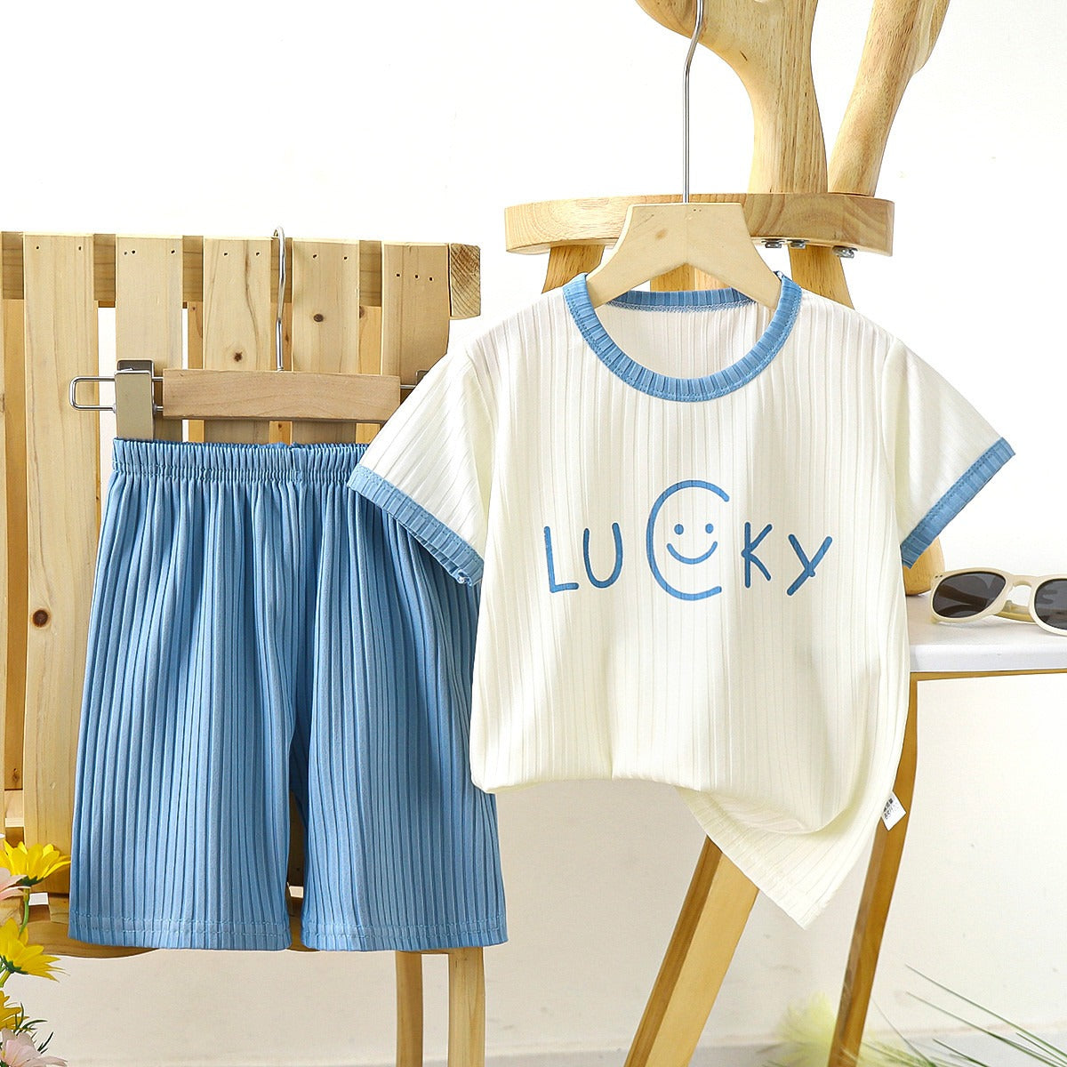 Kids Summer Short-Sleeve Set – Soft & Breathable Cartoon 2-Piece Outfit