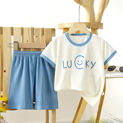 Kids Summer Short-Sleeve Set – Soft & Breathable Cartoon 2-Piece Outfit