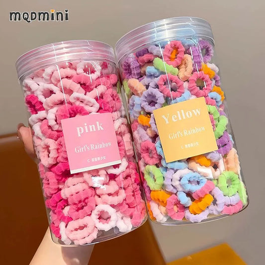 China Imported Soft Polyester Elastic Hair Ties 200pcs for Girls