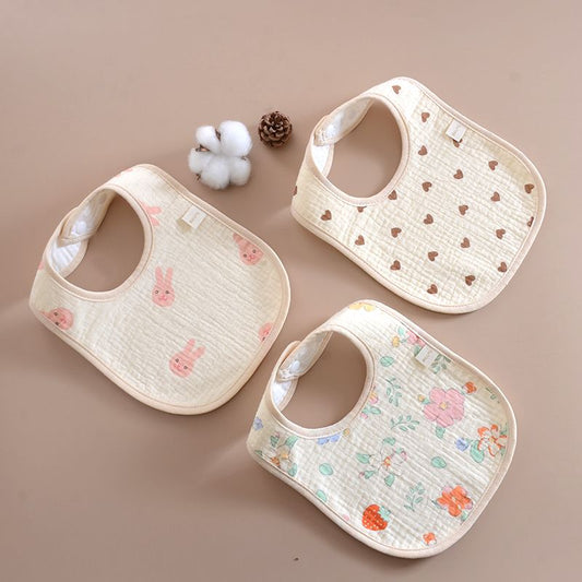 China Imported Pure Cotton Baby Feeding Bib 3 pcs