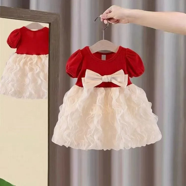 Baby Girl Party Dress with Bow ( China )