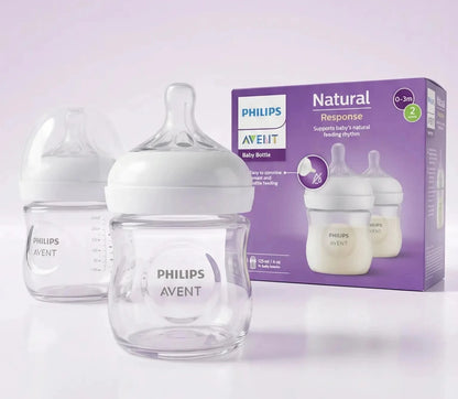 Philips Avent Natural Response Wide Neck PP 0-3m 125ml Twin Bottle Pack