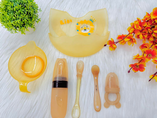 BPA Free Silicone Baby Feeding Set 6pcs ( 5 বছরের Quality Guarantee )
