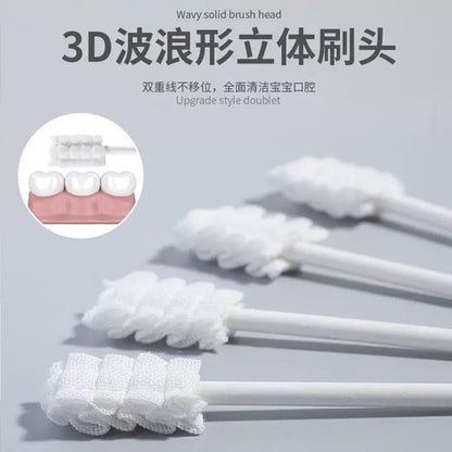 30 Pcs Newborn Baby Gauze Cotton Swab Tongue Cleaner
