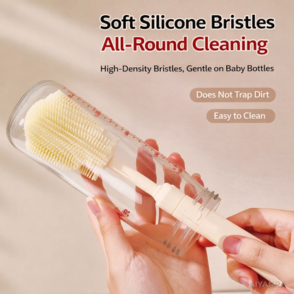 Silicone Baby Bottle Cleaning Brush Set with Storage Box