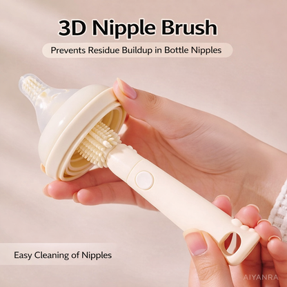 Silicone Baby Bottle Cleaning Brush Set with Storage Box