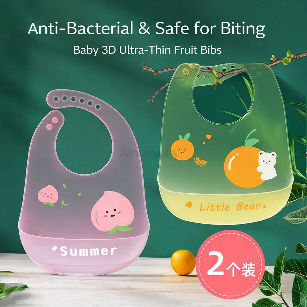 Ultra-Thin Silicone Baby Feeding Bib 2 pcs (China)