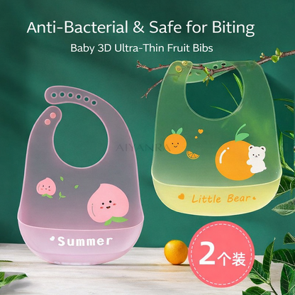 Ultra-Thin Silicone Baby Feeding Bib 2 pcs (China)