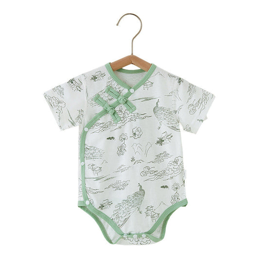 Hanfu-inspired Soft Cotton Summer Baby Romper (China)