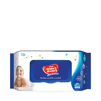 Fresh Happy Nappy Baby Wipes (Pouch Pack) 120pcs