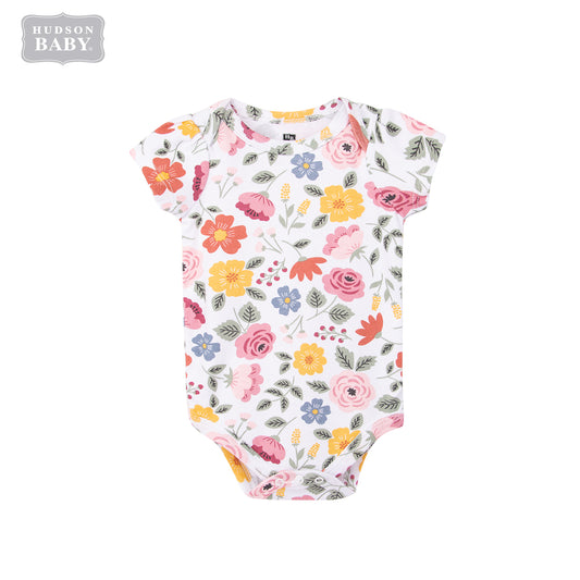 Hudson Baby 100% Cotton Newborn Baby Girl Romper Set 3 pcs