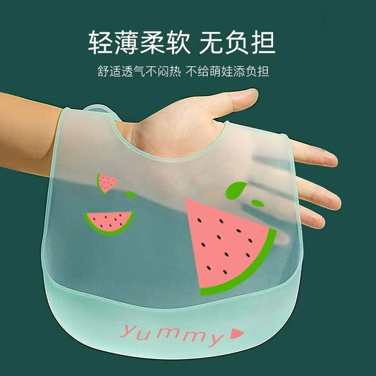 China Imported Ultra-Thin Silicone Baby Feeding Bib