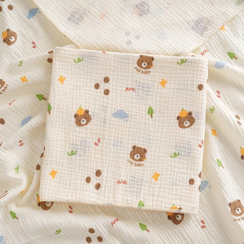 China Imported Soft 2-layer Cotton Baby Gauze Bath Towel 1pcs