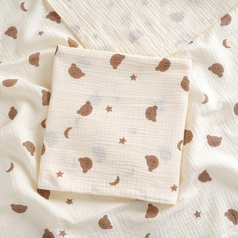 China Imported Soft 2-layer Cotton Baby Gauze Bath Towel 1pcs