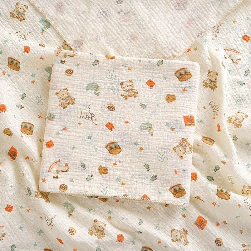 China Imported Soft 2-layer Cotton Baby Gauze Bath Towel 1pcs