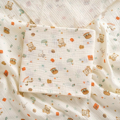China Imported Soft 2-layer Cotton Baby Gauze Bath Towel 1pcs