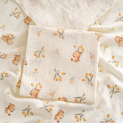 China Imported Soft 2-layer Cotton Baby Gauze Bath Towel 1pcs