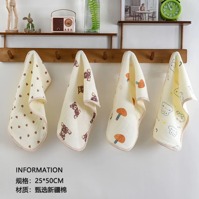 Pure Cotton Baby Washcloth / Bath Towel 25×50cm 5pcs (China)
