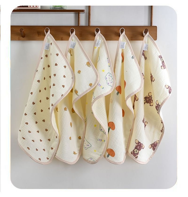 Pure Cotton Baby Washcloth / Bath Towel 25×50cm 5pcs (China)